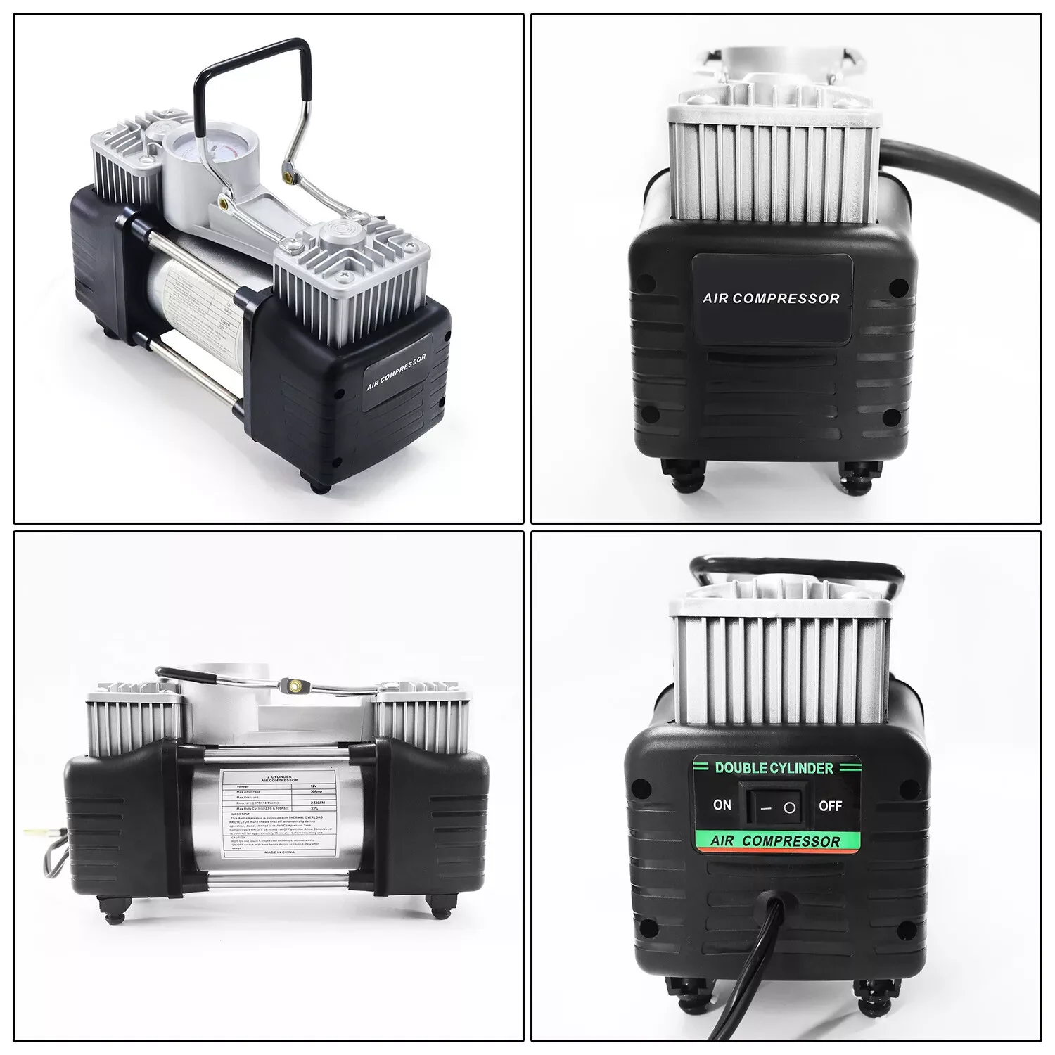 Heavy Duty 12V Dual-purpose    Double cylinder Air Pump Power Toolbox Pump Car Air Compressor 12v Car Tire Inflator Pump