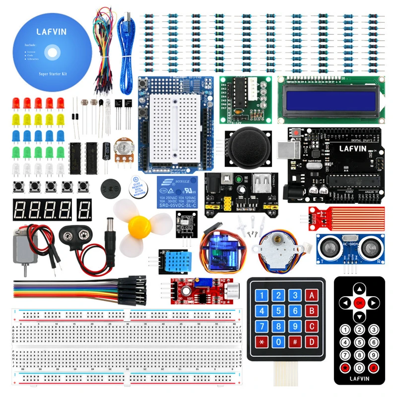 Xinpaijia Lafvin Super Starter Kit For Para UNO R3 Student Learning Education Electronic Kit with CD Tutorial
