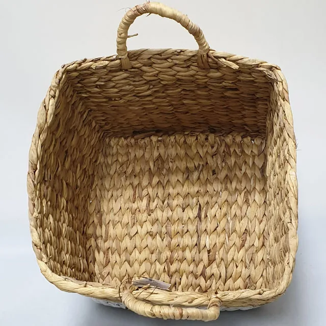 Vietnam wholesale handicraft Water hyacinth woven storage basket high quality manufacture best price