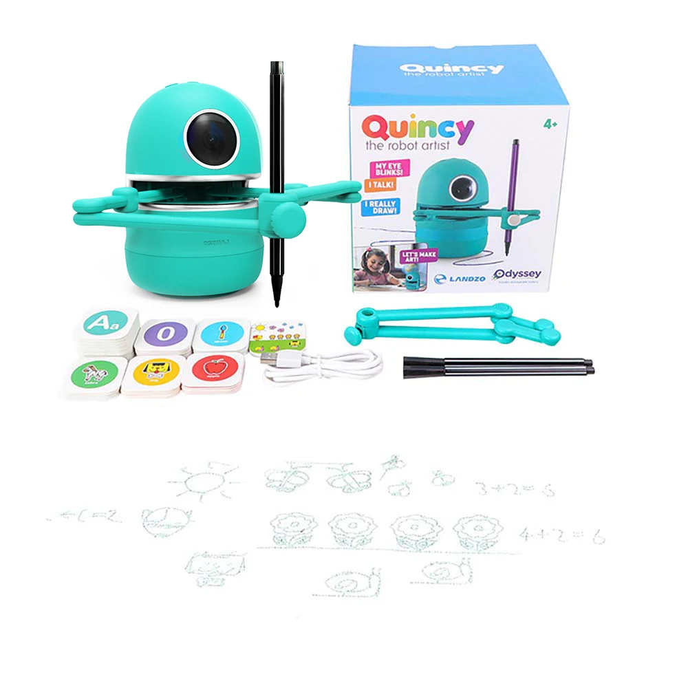 Мини-игрушка, магнитный робот на руку, мини-робот с номером, краска Quincy, может говорить мигает