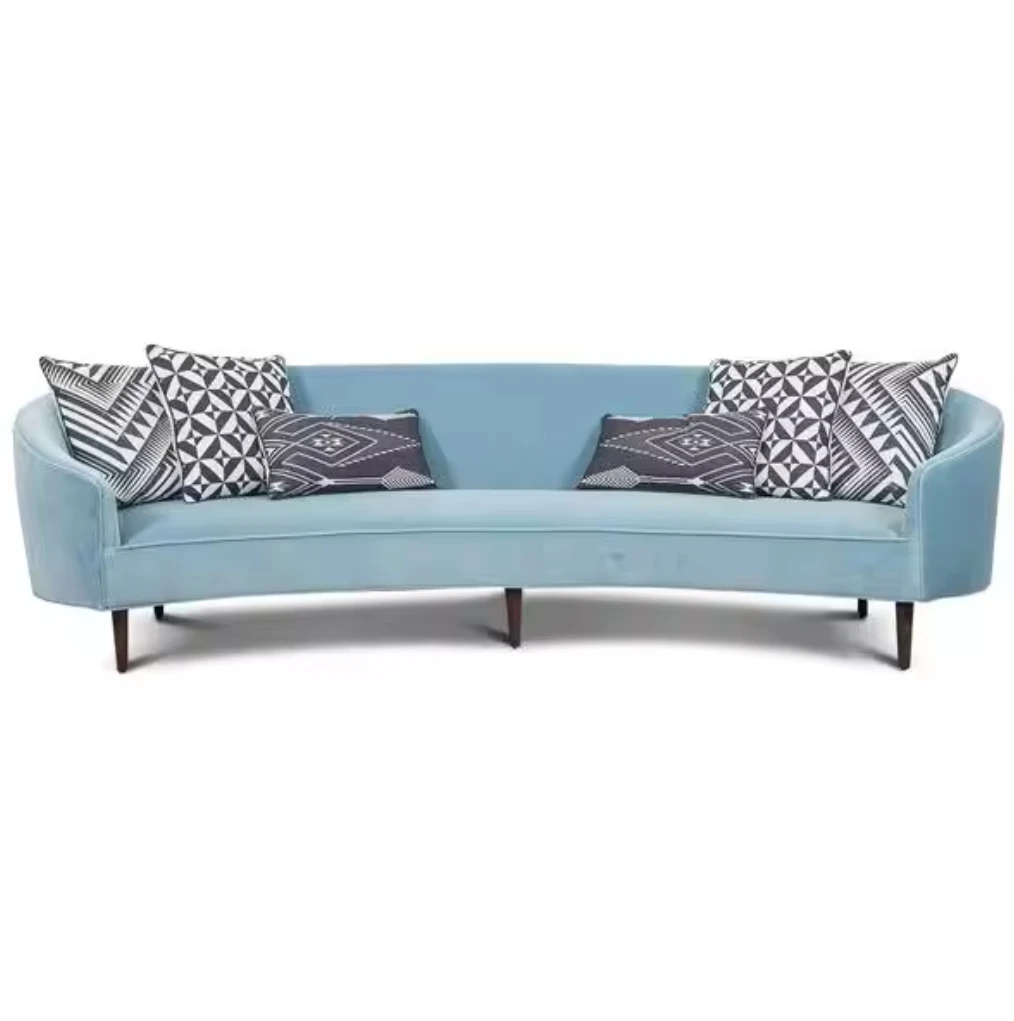 velvet blue beauty salon elegant waiting sofa french style lounge