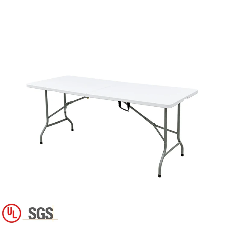Comfortable garden 6ft rectangle table outdoor/kitchen/dining plastic camping folding table