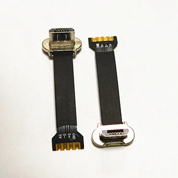 Заводской вверх вниз угловой Android микро usb разъем с 4-контактным мягким FPC плоский зарядный