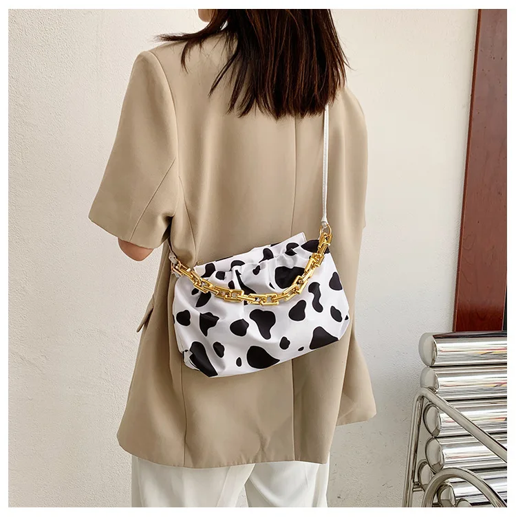 Summer Designer Chain Clutch Pu Shoulder Handbags And Purses Cow Zebra Pattern Crossbody Bag For Women