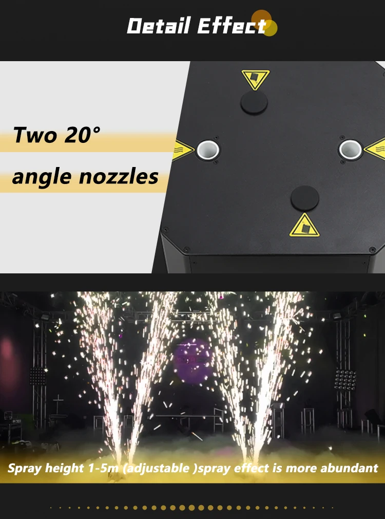 MOKA Factory Dual Head Rotation Sparklers Best Selling Bidirection Rotatable Cold Flamer 1300w Spinning Spark Effect Machine