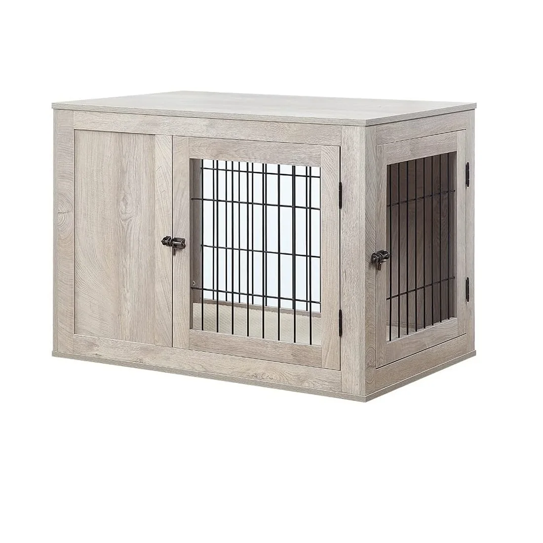 Weathered Grey Furniture Dog house Indoor Pet Kennel with Door Wood Pet House Dog Cage