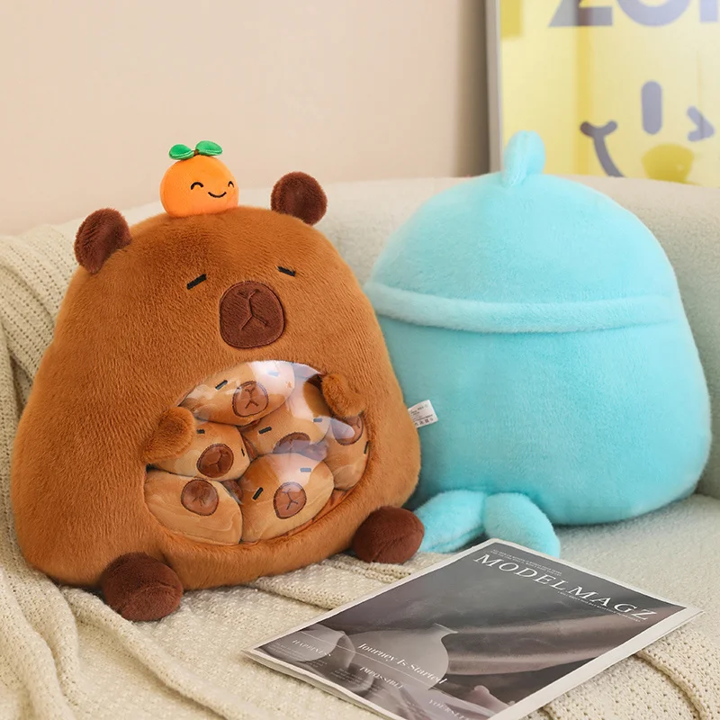 Baby Cute Custom Soft Shark Capybara Toys Backpacks bag Plush Capybara stuffed toys for kids
