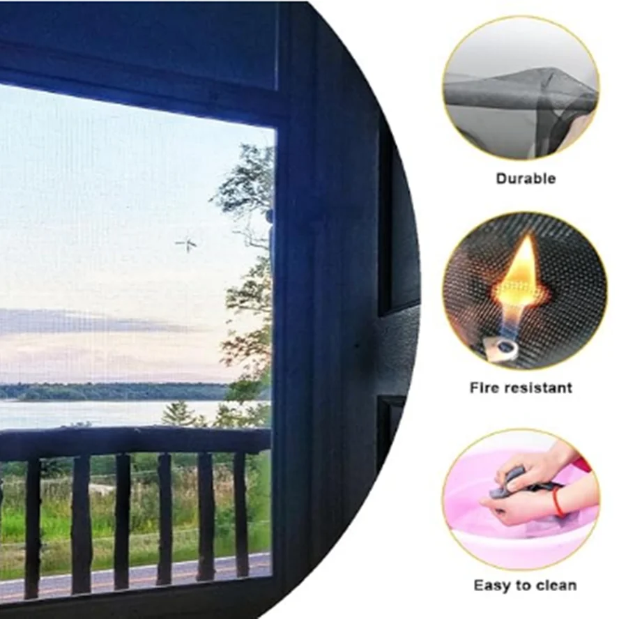 Ventilation Insect Protection Window Screen Fiberglass Mesh For Door