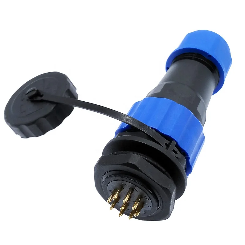 waterproof socket 1pin 2pin 3pin 4pin 5pin 6 7 9 10 12 14pin Waterproof connector SP20 Back Nut IP68 cable connector plug socket
