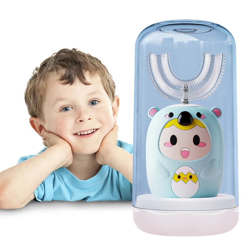 Christmas Gift Kids U Shaped Silicone Tooth Brush Kids Wireless Charging Electric Teeth Brush Baby Child Training Toothbrush
