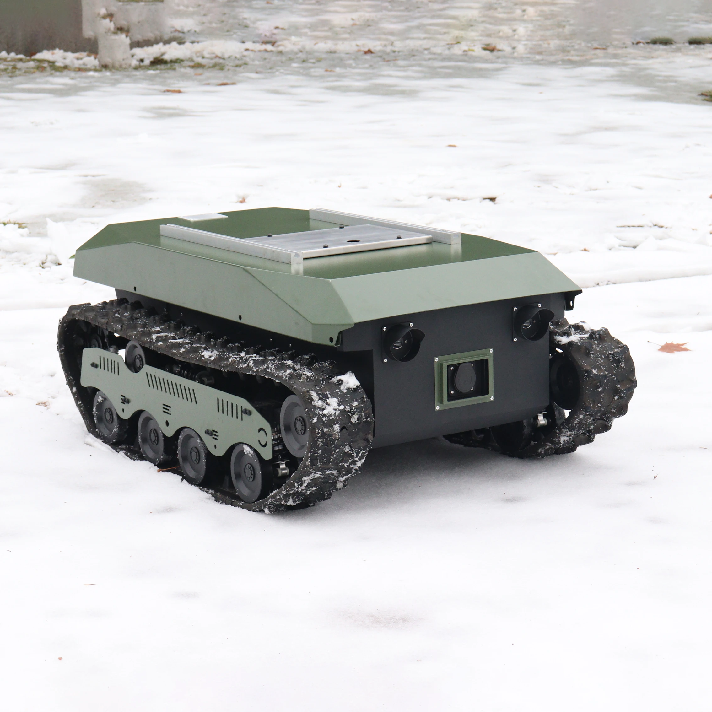 All terrain robot rubber track chassis crawler remote control crawler chassis fire fighting robot