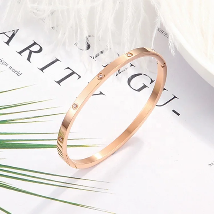 Pop Fashion Couple Diamond Bracelet gold plated bracelet stainless steel jewelry set bracelets women luxury