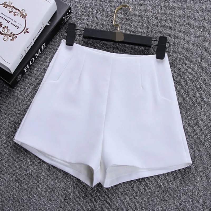 Wholesale New Fashion Women Hot Suit Shorts Pants Solid Color Lady Slim A-line All-match Summer Black Casual Suit Shorts