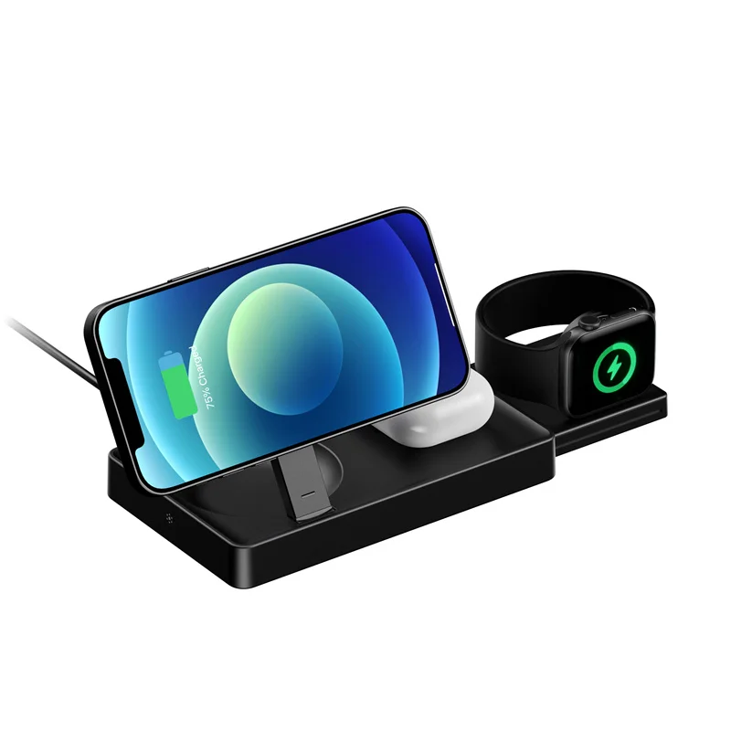 Трендовые товары, Новое поступление, складное магнитное 3 в 1 с регулируемой высотой, Быстрое беспроводное зарядное устройство с сенсорным датчиком, ночник