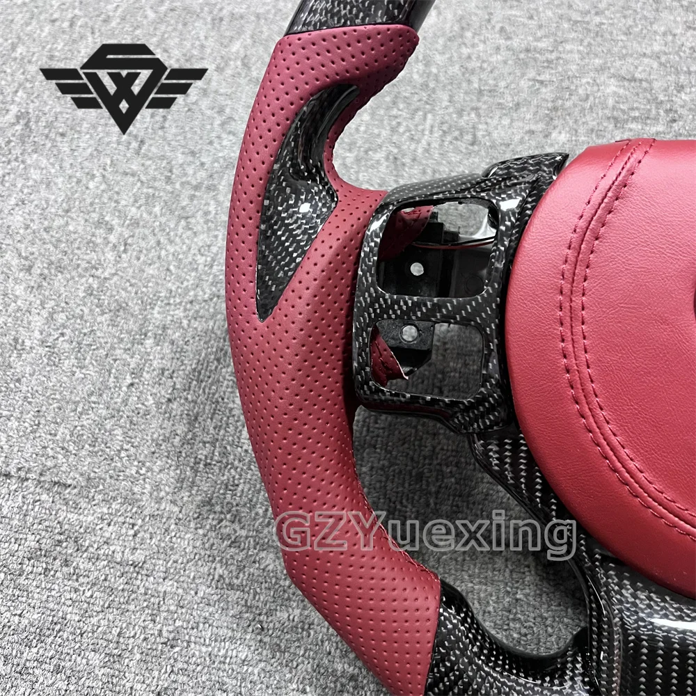 High Quality Customized Steering Wheel Suitable for Lexus IS250 Carbon Fiber Red Perforated Leather Of LED Lights And Heater