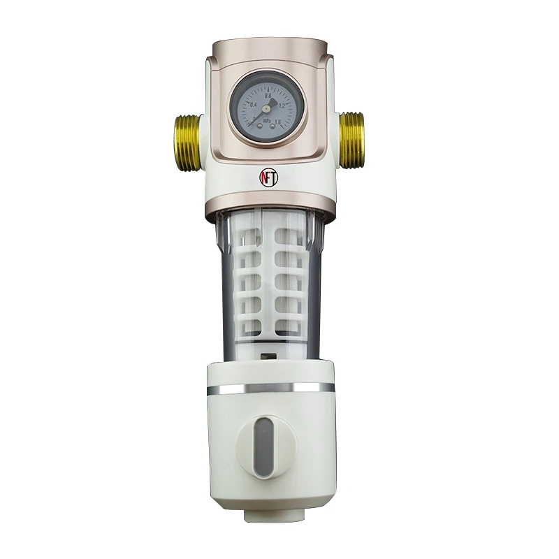 Манометр, система предварительной фильтрации воды 3/4 дюйма 1 дюйм, латунный сетчатый предварительный фильтр, очиститель с адаптером редуктора