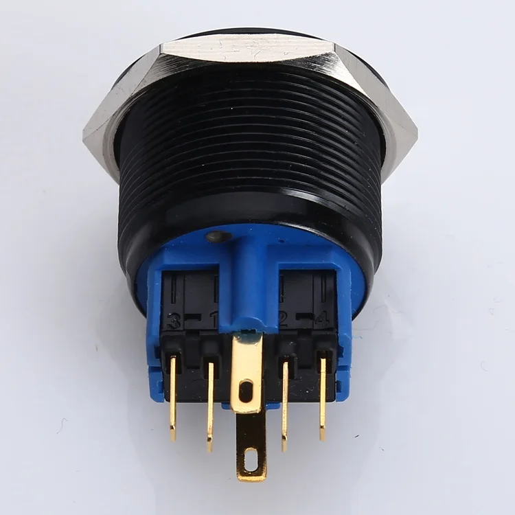 Long life push button ONPOW CE ROHS GQ25 25mm anti-vandal latching illuminated aluminum switch
