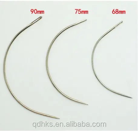 Good Quality 12 Pcs Wig Making Pins Needles Set C Curved Needles Hair Weave Needles For Wig Making Modelling And Crafts