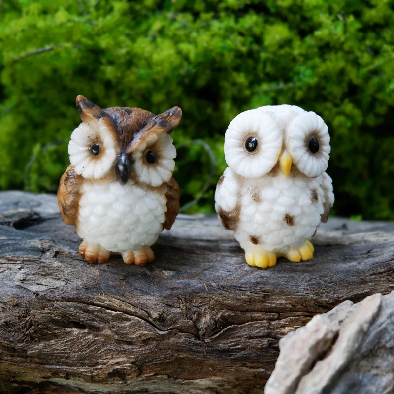 Owl Resin Ornaments with Bonsai Green Plants Creative Cross-Border Micro Landscape Decoration Home Nautical Style Gift Crafts