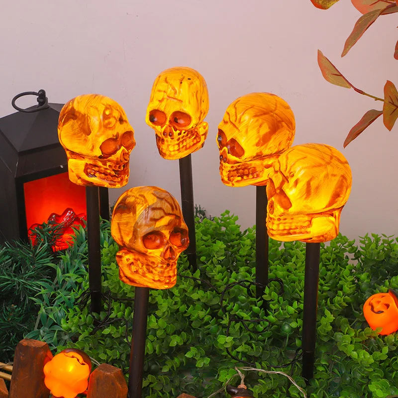 Halloween Solar Pumpkins Lanterns Outdoor Halloween Lights for Yard & Garden Decorations Festive & Scary Pumpkin LED Lights