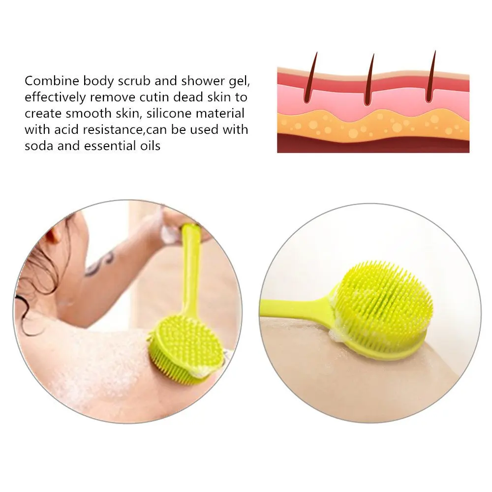 Soft Silicone Shower Brush Bath Body Brush with Long Handle and Ultra-soft Bristles Great for Sensitive skin Elderly