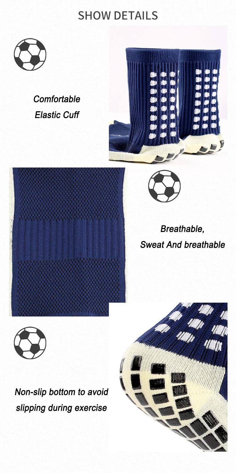 Anti slip sports football grip socks soccer grip socks for men
