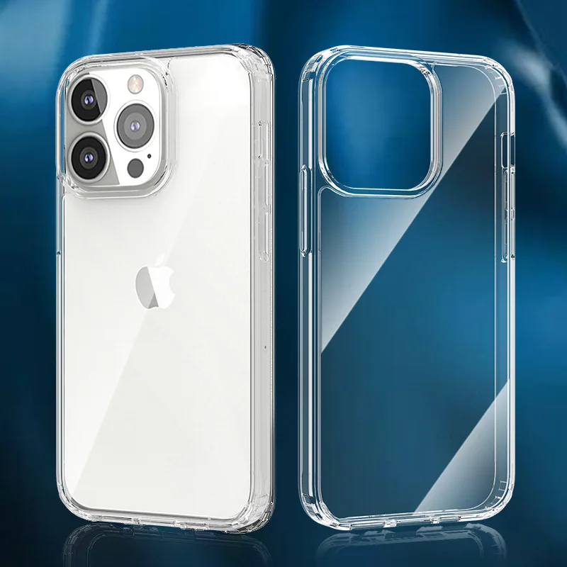 Hot selling 2 in 1 transparent acrylic TPU anti drop clean phone case for iPhone 11 12 13 pro max