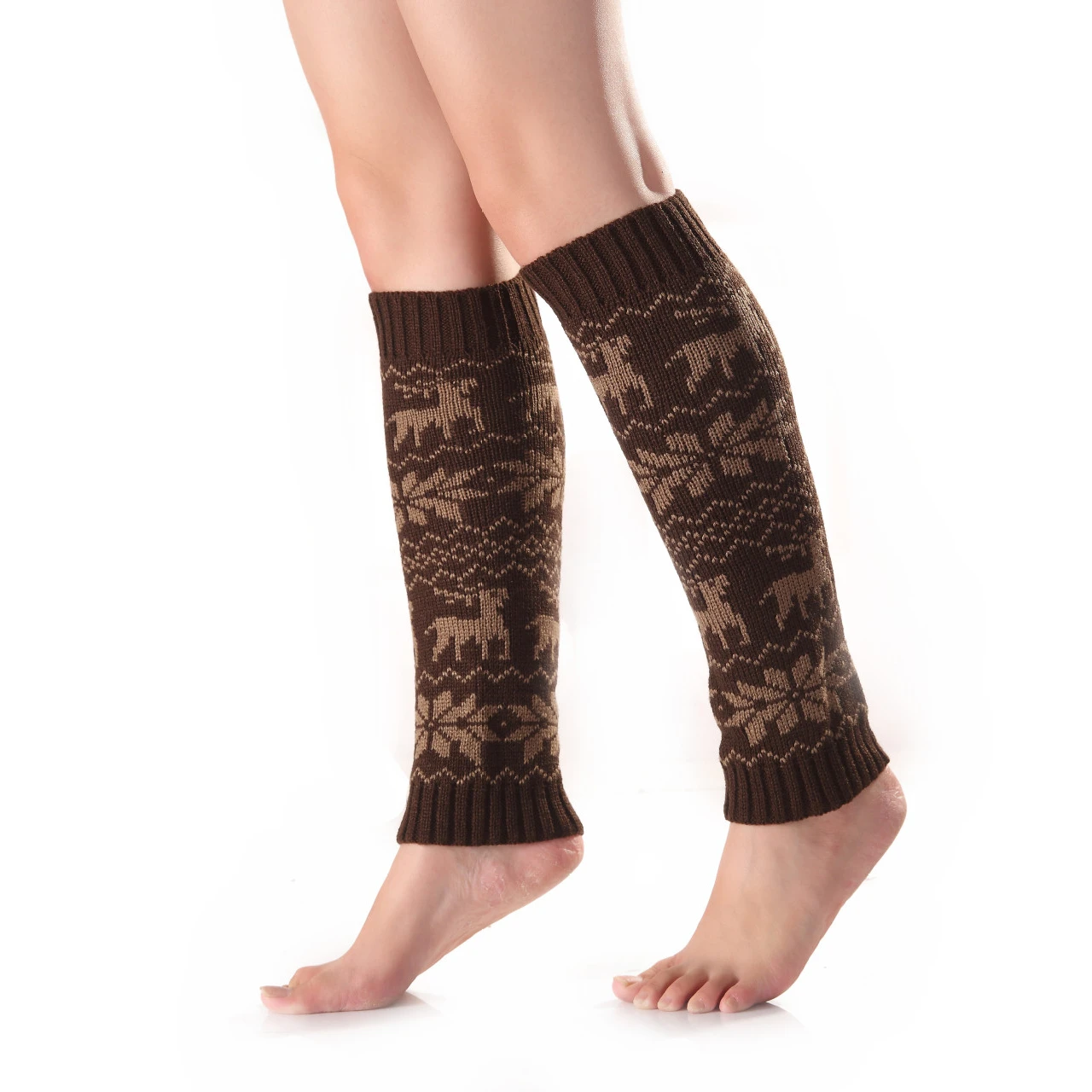 In Stock The Deer Pattern Christmas Winter Warm Long  Socks Female Leg Cover Knitting Foot Cover Cute And Sweet Socks For Girls