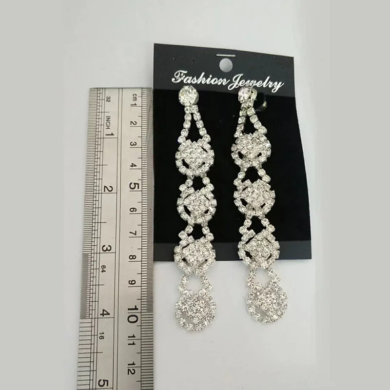 Fashion Tassel Rhinestone Earrings Fancy Drop Earrings  LZY056