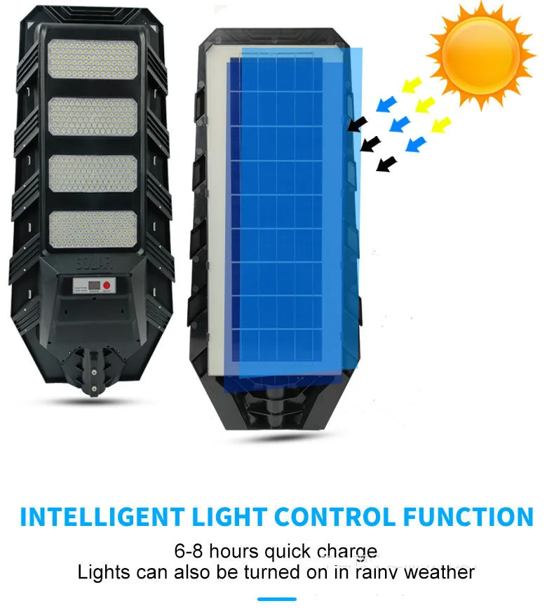 Remote Control Abs Integrated Power Panel Solar Street Lamp 200w 300w 400w Outdoor Waterproof All In One Led Solar Street Light