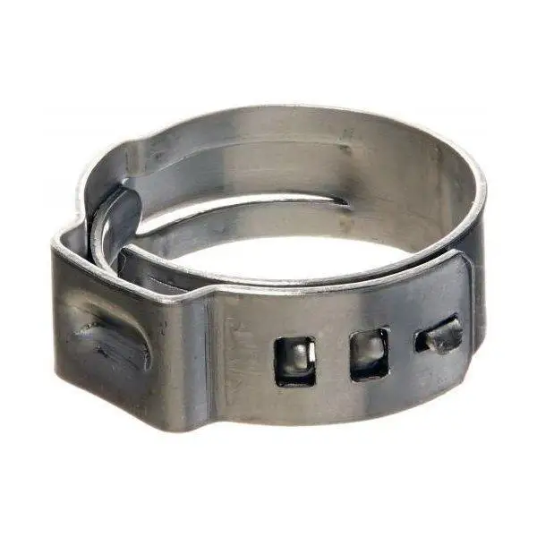 Stainless Single Ear Stepless Hose Clamp for Beer Line  & Gas Line 9.4mm - 11.9mm