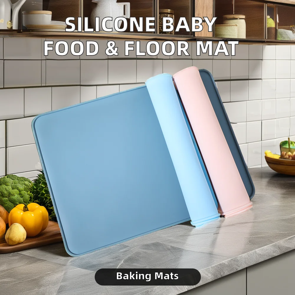 Custom Cute Design Silicone Baby Food Placemat Durable 5mm Thickness Table Protector Mat Nonslip Pattern Floor Mat Home Use