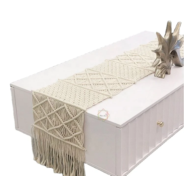 Макраме крем крючком скатерть ручной работы в стиле бохо свадебное украшение стола скатерти