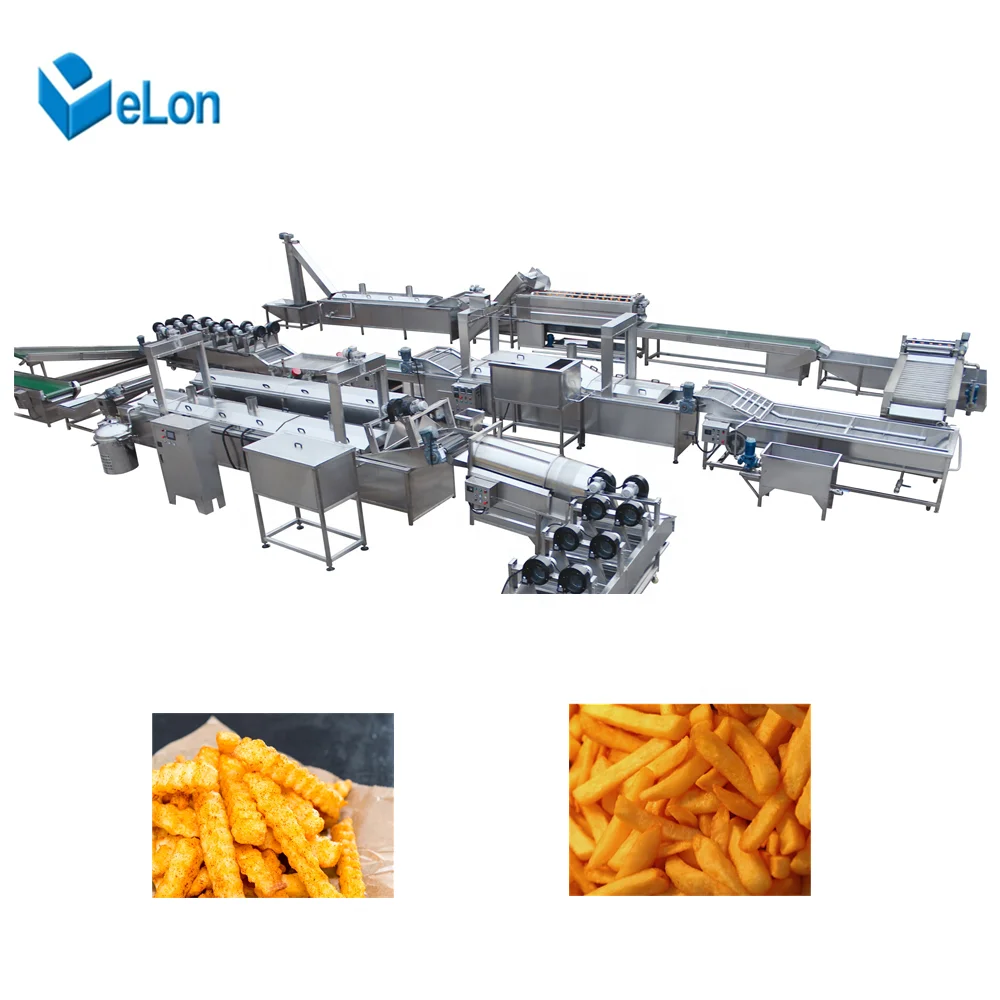 Industrial 300-1000kg/hour fully automatic potato french fries production line