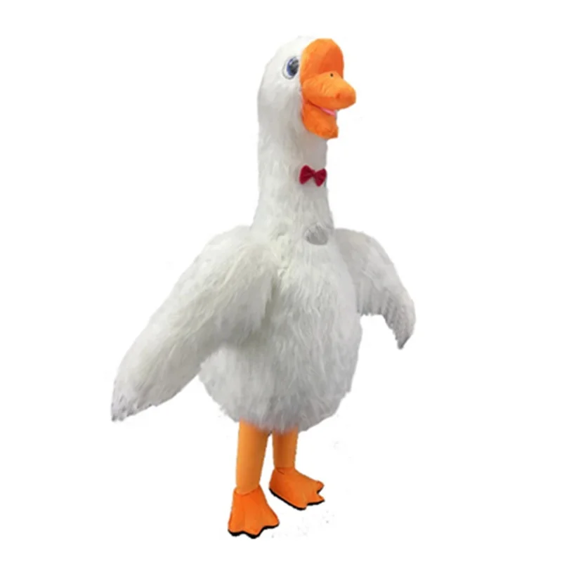 Inflatable White Swan Mascot Costume Adult Furry Goose Suit for Entertainment Stage Wear Full Body Animal Cosplay Dress