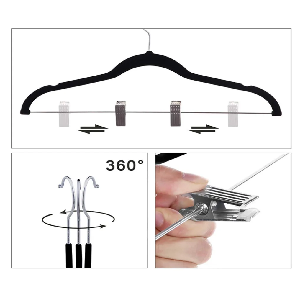 100% Recycle ABS Pink Hanger Velvet Non Slip Hangers Clothes Hooks Plastic Hanger Fabric Space Saving Hook