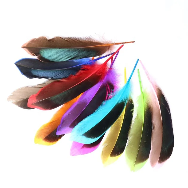 100 pcs/pack 4-6 Inch Wholesale Elegant Dark Gorgeous Natural Duck Feather for Handicraft Material