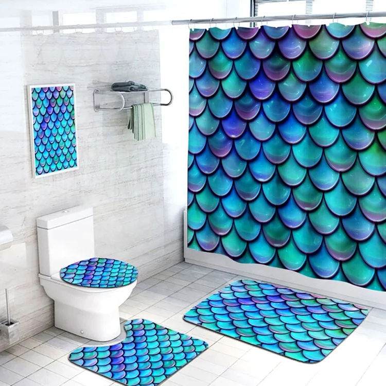 Decorative Art Shower Curtain,Bathroom  Curtain Set,Shower Curtains Polyester/