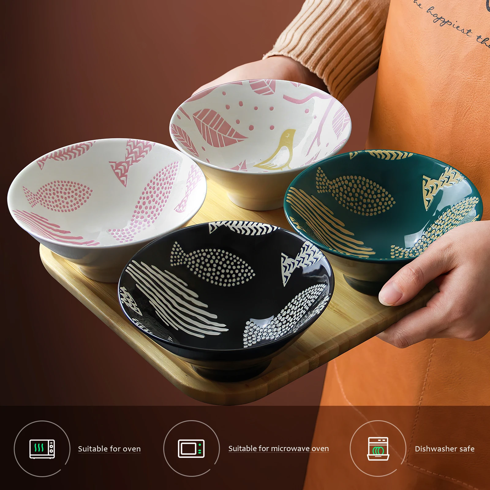 Ceramic Dinner Bowls Salad Mixing Bowl Color Bowls for Soup