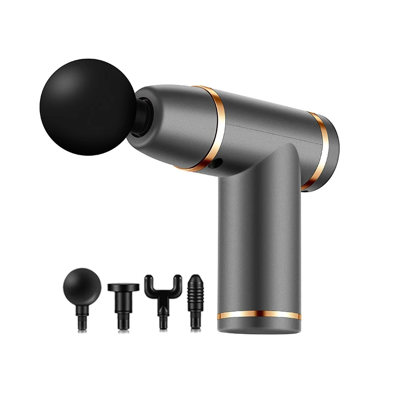 Высококачественный 8-скоростной мини-пистолет для массажа мышц с 4 массажными головками