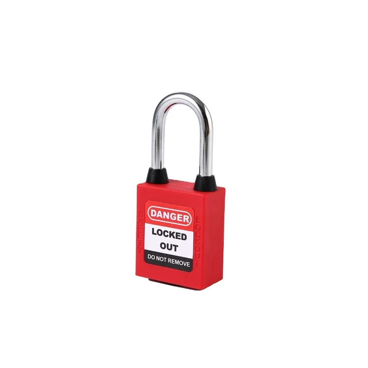 High Quality Durable Steel Shackle Industrial Nylon 38mm Safety Padlock With Key