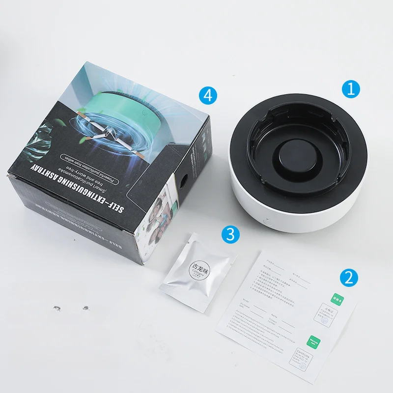 Smokeless Custom Logo Anti Smoke Absorbent Portable Mini Pocket Electric Smart Smokeless Ashtray Air Purifier