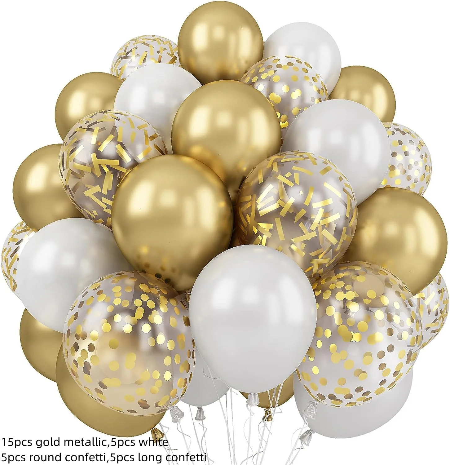30pcs 12inch Balloon Set Party Balloons Party Decorations Happy Birthday Balloons Metal Gold Long Sequin Paper Scraps
