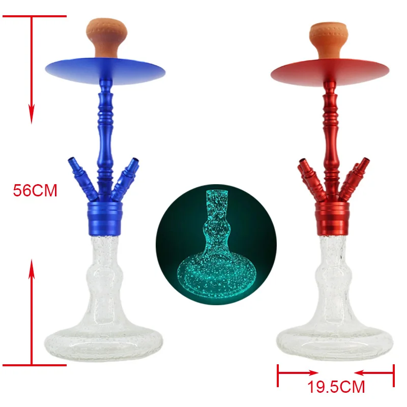 New Style Hookah Set Wholesalers Hookah Shisha 3 Colors Hooka Complete Chicha Glass Shisha Hookah
