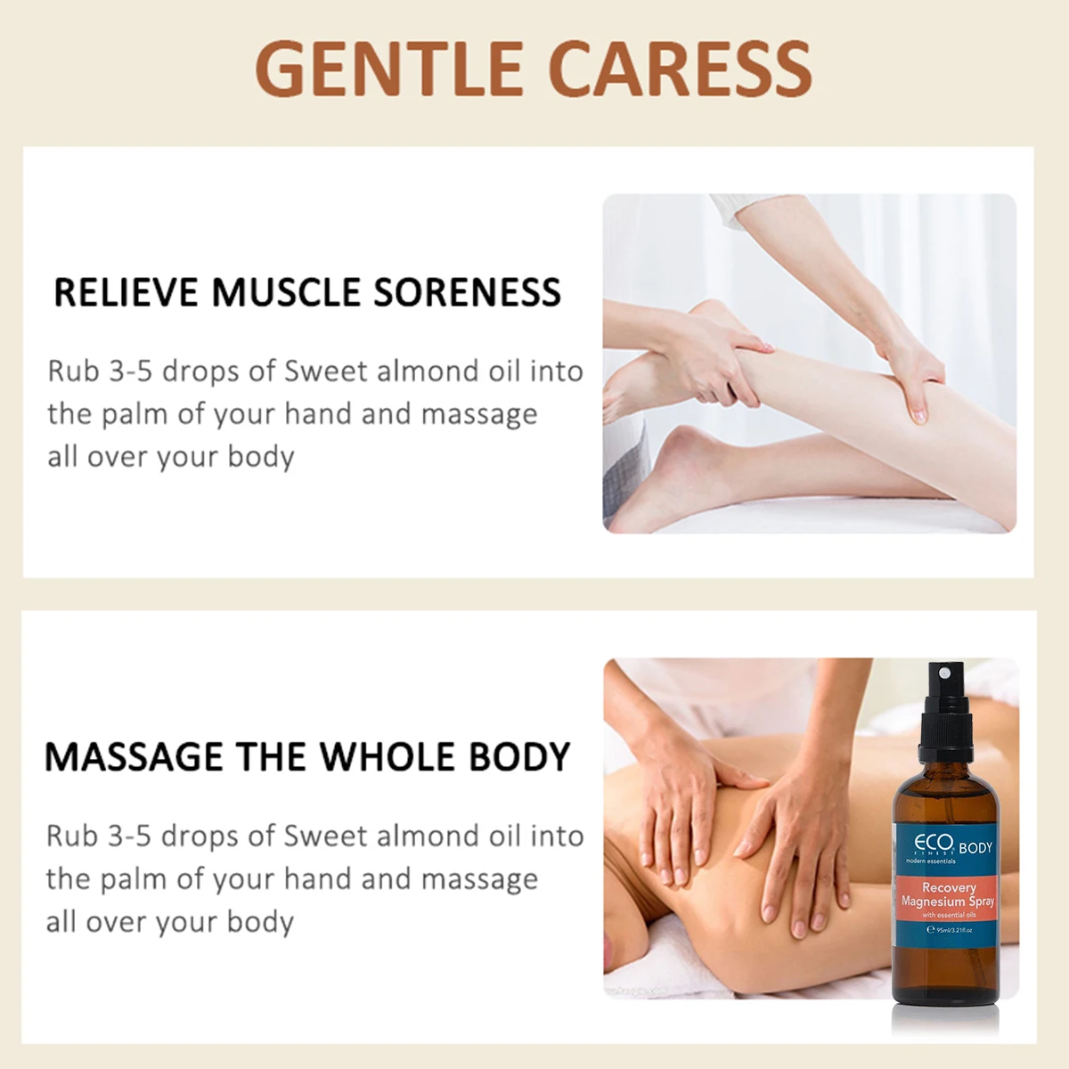 Factory price wholesale bulk Skin Care 100% pure natural organic cold pressed Recovery Magnesium Spray -826361