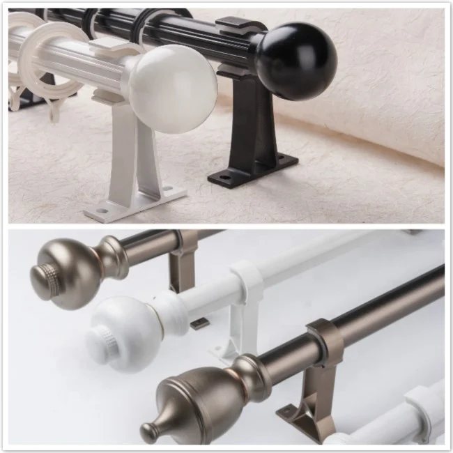 curtain rod set High quality Roman Pole Aluminum Alloy Double Bracket Curtain Rod Wall Bracket modern home decoration Rome rod