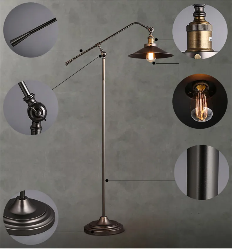 Vintage Iron Hotel Floor Lamp