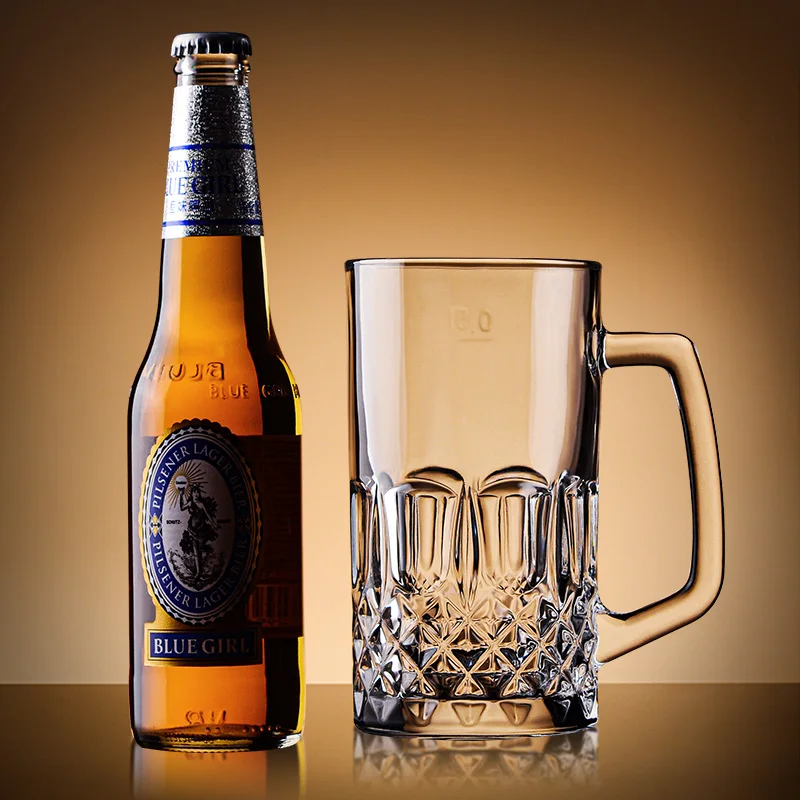 Fair Price DELI 580ml 890ML Glassware Large Stock Custom Beer Mugs with Handle