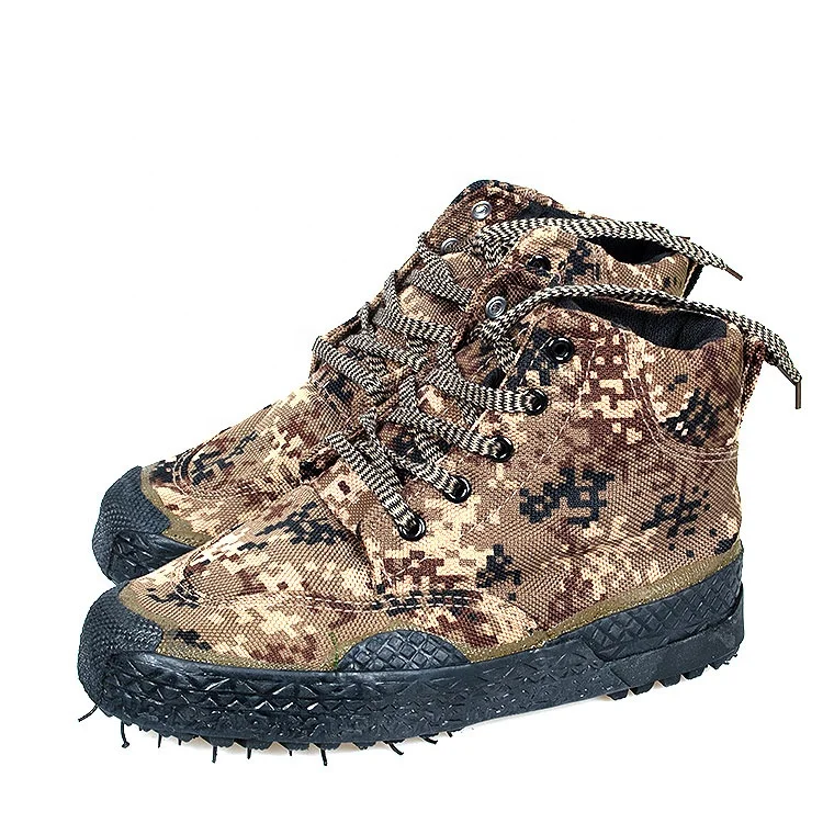 High-top Shoes Camouflage Liberation Shoes Rubber Sole High-top Training Shoes Outdoor Labor Protection