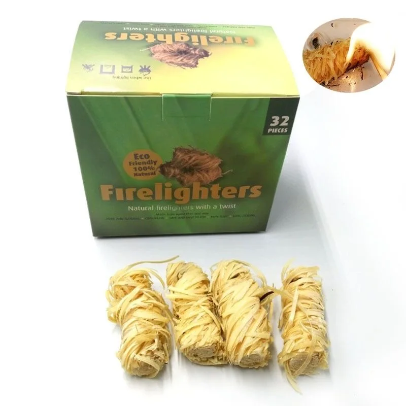 Fire Starter Individualized Wood Wool Firelighters Camping Wood Wool Vendor Quick-Fire Wood Silk Roll for bbq Survival Gear